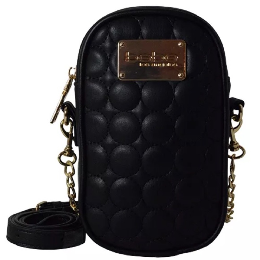 Bebe Black Serafina Quilted Crossbody Bag
